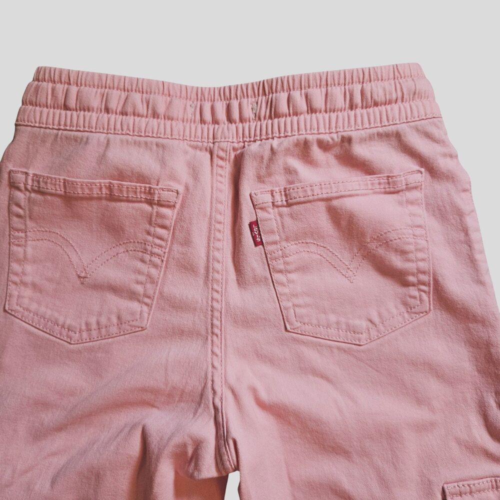 Levi's Girl's High-Rise Cargo Jogger Pants Pink Size 10 Elastic Waistband - Picture 5 of 13